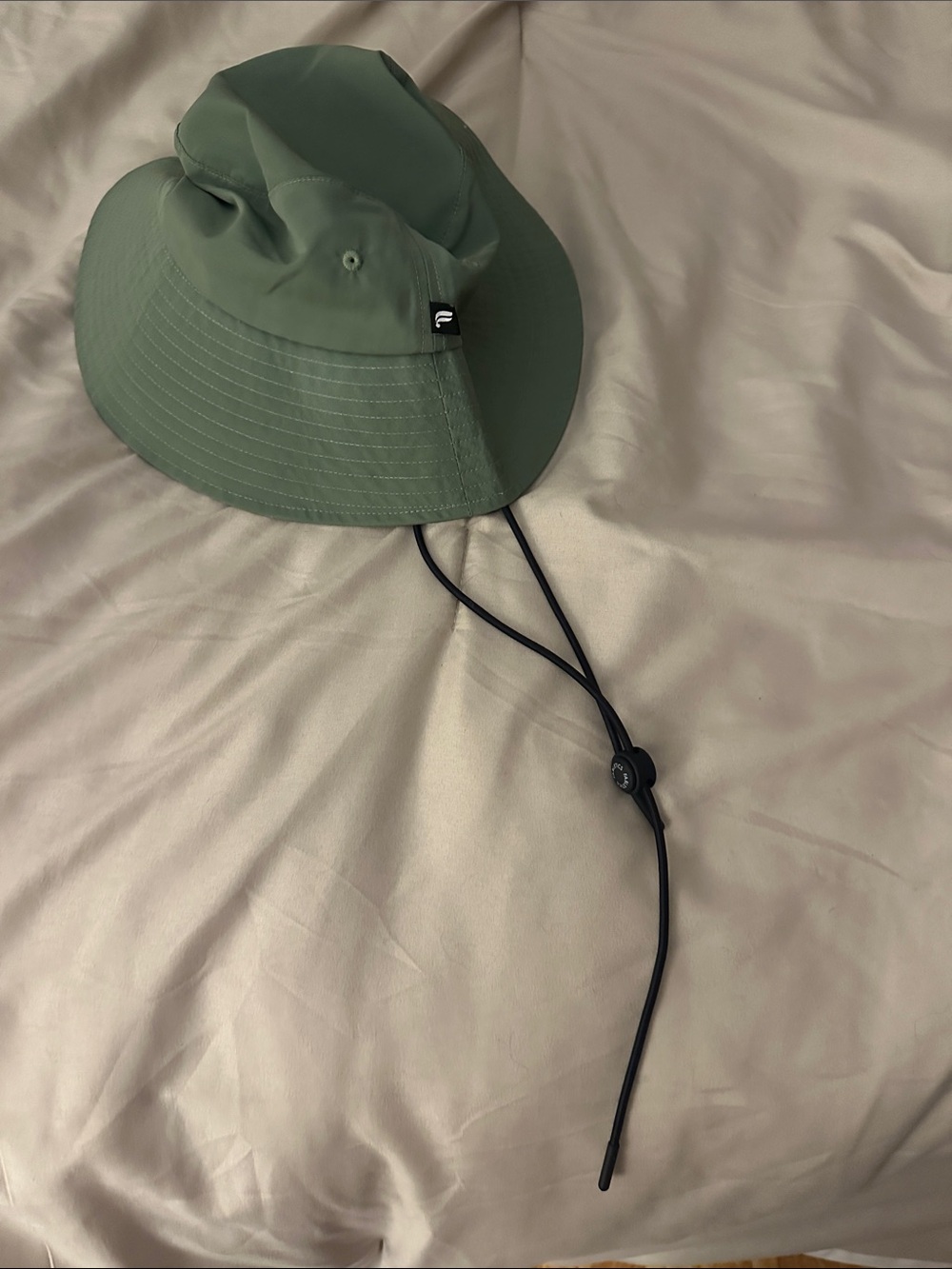 Fabletics Olive Green Bucket Hat with Chin Cord